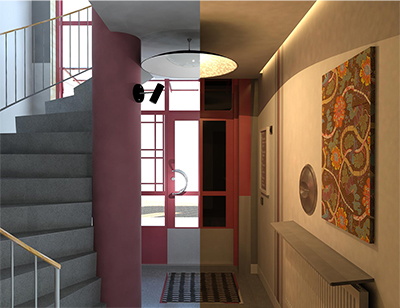 trapphusrenovering stockholm arkitekt upphandling arkitekturfabriken visualisering rendering interiör arkitekt totalentreprenad
